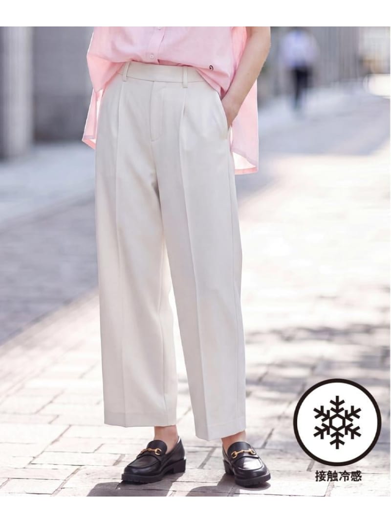 【接触冷感/ウォッシャブル】センタープレスジョーゼットパンツ DRESSTERIOR ドレステリア パンツ その他のパンツ ブラック グレー ブルー【送料無料】[ Fashion]