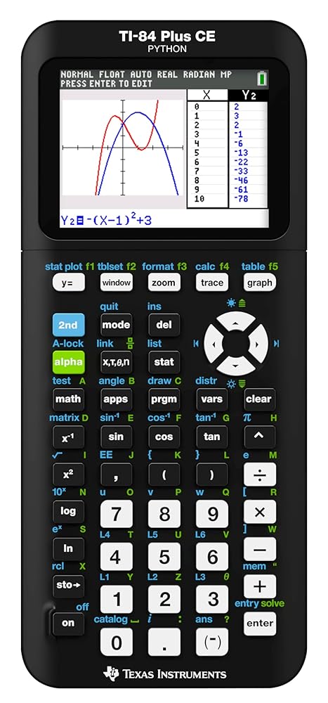 Texas Instruments TI-84 Plus CE グラフ記録計算器 黒いこと