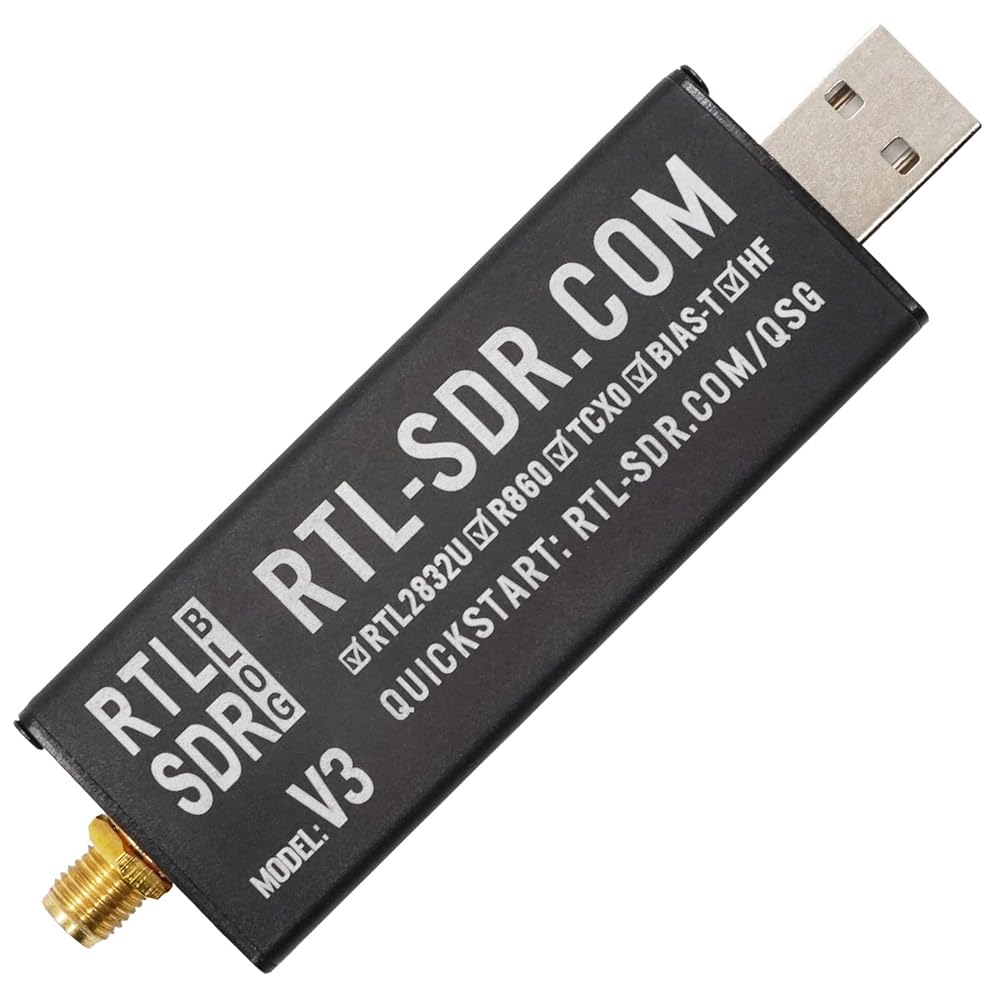 RTL-SDR Blog V3 R860 RTL2832U 1PPM TCXO SMA ソフトウエア デファインド ラジオ受信機 (ドングルのみ) (黒いこと)