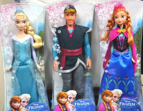 ディズニーフローズン アナと雪の女王　アナ　エルサ Kristoff スパークル人形 3セット