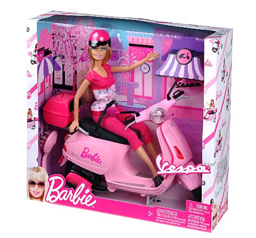 バービーBarbie Doll on Pink Vespa Scooter with Helmet｜ワールドセレクトショップ