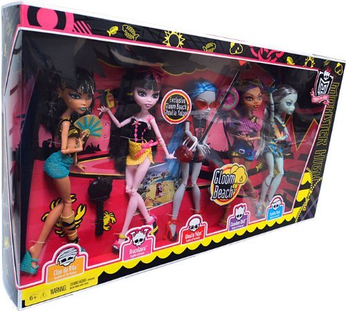 Monster High モンスターハイ Gloom Beach Doll 5Pack Cleo de Nile, Draculaura, Clawdeen Wolf, Franki|ワールドセレクトショップ