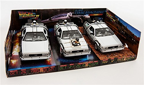 WELLY 1:24スケール \"BACK TO THE FUTURE 1/2/3\" \"TIME MACHINE TRILOGY PACK\" DE LOREAN ウィリー 1:24