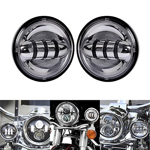 2X Chrome 4-1/2" CREE LED Projector Auxiliary Daymaker Passing Driving Offroad Lamp Light for Harl|ワールドセレクトショップ