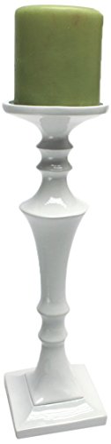 Design Toscano Goga 12-Inch Hand-Crafted Candleholder, Large, White