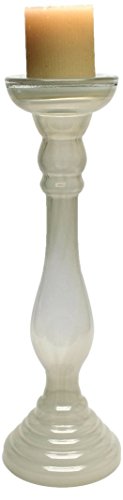 Design Toscano Imala 17-Inch Hand-Crafted Glass Candleholder, Large, White