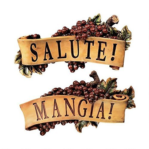 Design Toscano 2-Piece Salute and Mangia Wall Sculpture Set