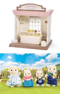 Calico Critters Bakery Shop and Oinks Pig Family お人形さん あやつり人形 図形