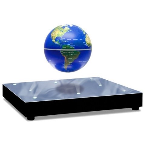 ほっつき歩く・回転させる型の球。青碧LEDで美しくライトアップ。 World Stage 3in Levitating Globe 地球儀-キッズ・ベビー・マタニティ-キッズ用教材・お道具箱