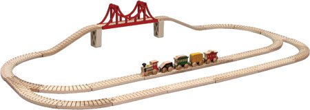【亜米利加置き目商いもの・】 木製手あそび Maple Landmark Wooden Toy Skyline Train Set -Kids メイプルランドマ