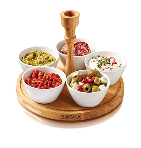 Boska Holland Life Collection Round Wood and Porcelain Chip and Dip Tray｜ワールドセレクトショップ