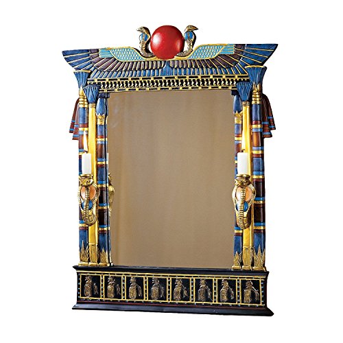 Design Toscano Wadjet Egyptian Wall Mirror with Cobra Sconces