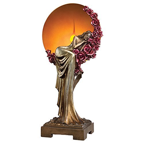 Design Toscano Elegant Slumber Art Deco Illuminated Sculpture, Multicolor