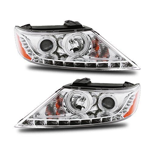 For 11-12 Kia Sorento DRL/LED CCFL Angel Eye Halo Chrome Projector Headlights by Eagle Eye Lights