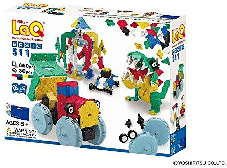 LaQ Basic 511 Set of 650 Pieces + 30 Hamacron Parts|ワールドセレクトショップ