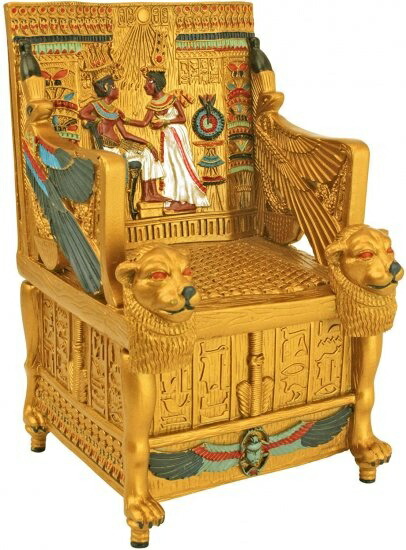 Design Toscano King Tut\u0027s Golden Throne Treasure Box ツタンカーメン