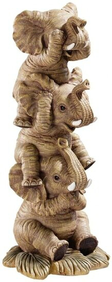 Design Toscano The Hear-No, See-No, Speak-No Evil Elephants インチ Natural