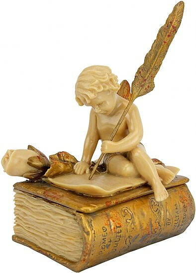 色文を書くエンジェル 天使飾りつけ 小入れもの室内装飾/ Design Toscano The Love Letter Sculptural