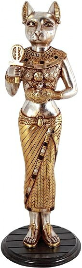 Design Toscano NE23327 エジプト・アラブ共和国の猫の吉祥天バステット像 ロイヤルアンク 盛りだくさん色合い