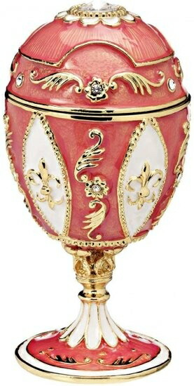 (Rose, Single) - Design Toscano Royal French Faberge-Style Enamelled Egg - Rose