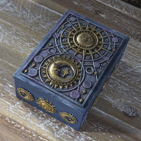 楽天市場 Pacific Giftware 占星術を語る幸運 太陽と月のデザイン 彫刻 タロットボックス ジュエリー 小物入れ 記 ワールドセレクトショップ
