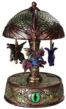 Pacific Giftware ミスティカルファンタジードラゴンズ ヴィンテージ 回転させる木馬 オルゴール 寄せあわせ インテリア・寝具・収納-オルゴール-インテリア小物・置物