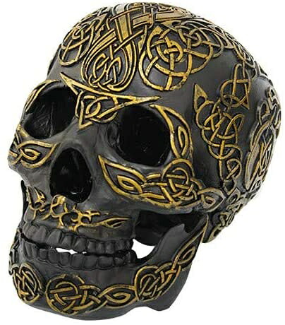 Pacific GiftwareケルトスカルStatu、ブラック