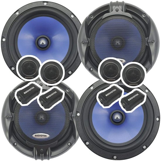 激安格安割引情報満載 2 ペア Audiotek 65c 00w 6 5 Inch 2 Way カーオーディオ コンポーネント スピーカーシステム 6 1 2in Aluminum Voice Coil Impp Cone With Car Fucoa Cl