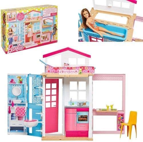 Barbie 家具とアクセサリー付きのバービー2階建ての家|ワールドセレクトショップ