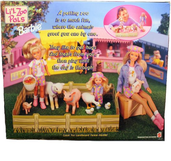 Barbie バービー Li'l Zoo Pals Gift Set W バービー、Kelly＆Stacie Dolls（1998）