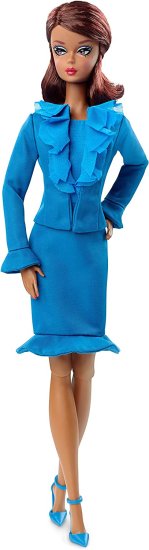 Barbie バービーファッションモデルコレクションスーツあやつり人形、青