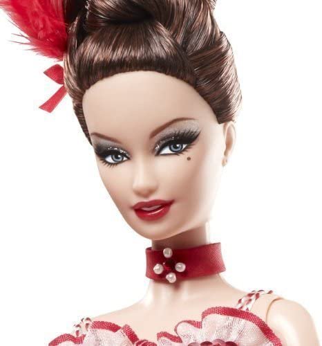 Barbie ゴールド付け紙押さえる版ムーリンルージュバービーあやつり人形