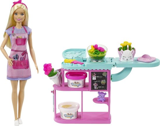 Barbie 12インチのブロンド人形、フラワーメイキングステーション、3つの生地の色、カビ、2つの花瓶、テディベア、3歳以上の素晴らしい贈り物を備えたバービー｜ワールドセレクトショップ