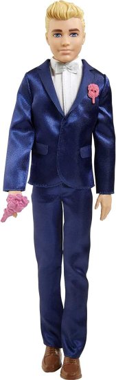 Barbie バービーのおとぎ話ケングルームドール（ブロンド12インチ）スーツと靴を履いて、5つのアクセサリー、3-7歳の贈り物、青