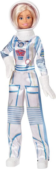 Barbie 3-7歳の宇宙スーツとヘルメット、ブロンドのヘルメットを身に着けているバービー宇宙飛行士人形