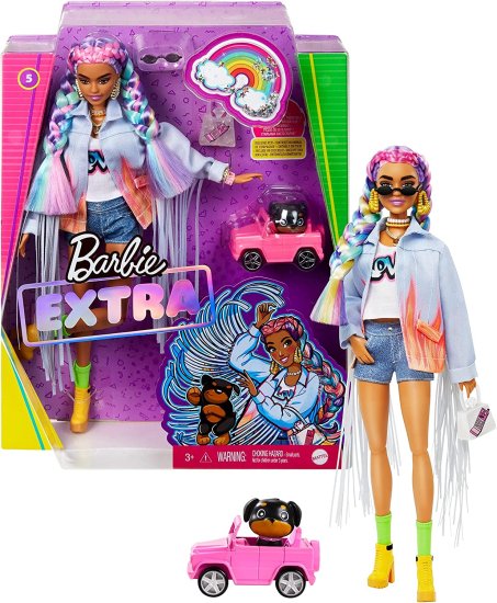 Barbie ペットの子犬、レインボーブレード、レイヤード衣装、ペット用の車、複数の柔軟なジョイント、3歳の子供向けギフト、12インチ、12インチ、レイヤードア｜ワールドセレクトショップ