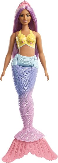 Barbie バービードリームトピアマーメイドドール、約12インチ、虹の尾、紫色の髪、3-7歳の髪の毛