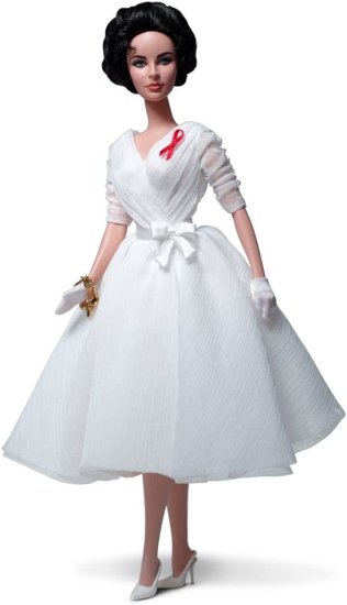 Barbie バービークラシックホワイトダイヤモンドエリザベステイラー12inあやつり人形