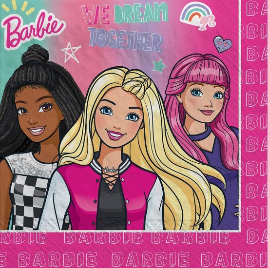 BarbieJazzleAmscanバービーDreamtogetherBirthdayPartyTablewareKitNapkins、Plates、TablecoverBundle、16人のゲスト