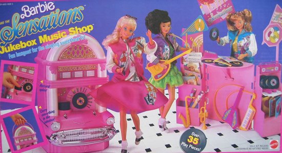 Barbie バービー and the Sensations Jukebox Music Shop Playset W 35+ピース - レコードは本当にスピンします! (1987 Mattel Hawthorne)|ワールドセレクトショップ