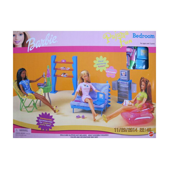 Barbie バービーパジャマ好いたらしいベッドルームプレイセット（1999）