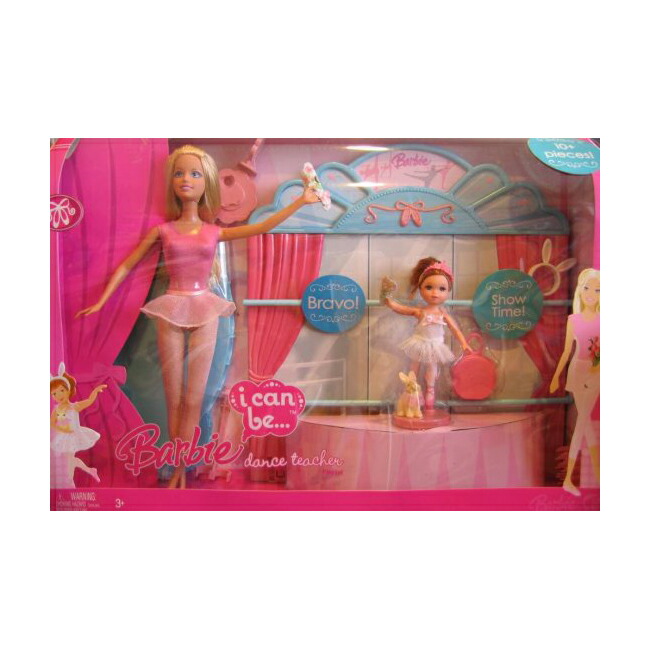 Barbie バービー私は..社交ダンス /バレーの御師匠さん10以上のピースプレイセットWケリードールなど！ （2007）