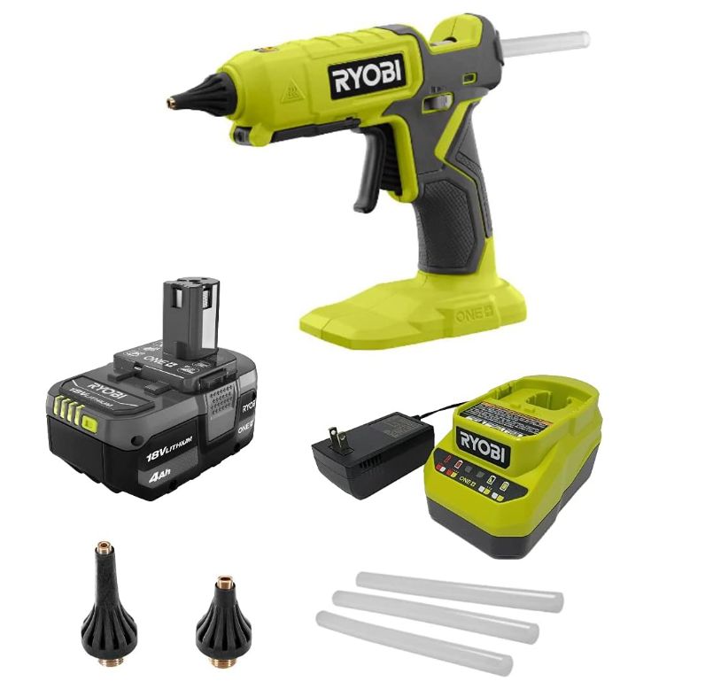RYOBI Glue Gun Kit P307 ONE+ 18V Cordless Dual Temperature バッテリー 充電器 ノズルセット｜ワールドセレクトショップ