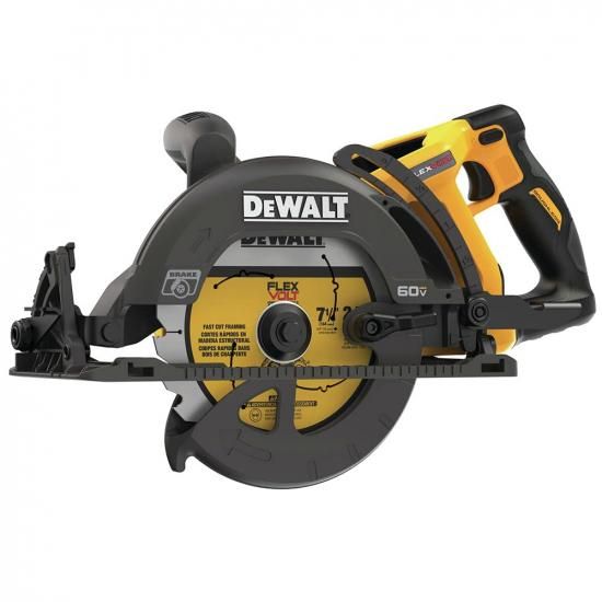 DEWALT FLEXVOLT 60V MAX* フレーミング用丸鋸、7-1/4インチ、工具のみ (DCS577B)