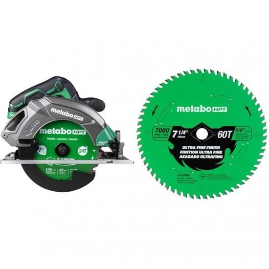 Metabo HPT 18V MultiVolt コードレス丸鋸、7-1/4in金モール、電動物の具のみ - 乾電池なし、C1807DAQ4 + Metabo HPT 丸鋸 Ultra Fine Finish ブレー