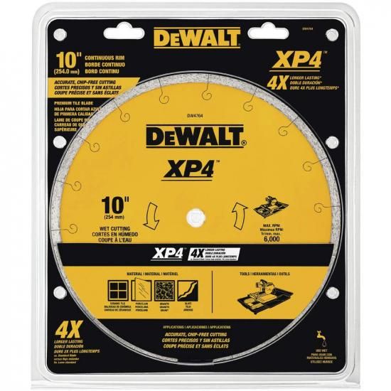 DEWALT 瓦用ダイヤモンドブレード、情の籠もった切り立てる、10in x 0.060in (DW4764)