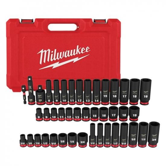 Milwaukee ミルウォーキーエレクトリック - 43PC IMPデューティ 3/8DR SAE メトリック DP 6-PT ソケット SE