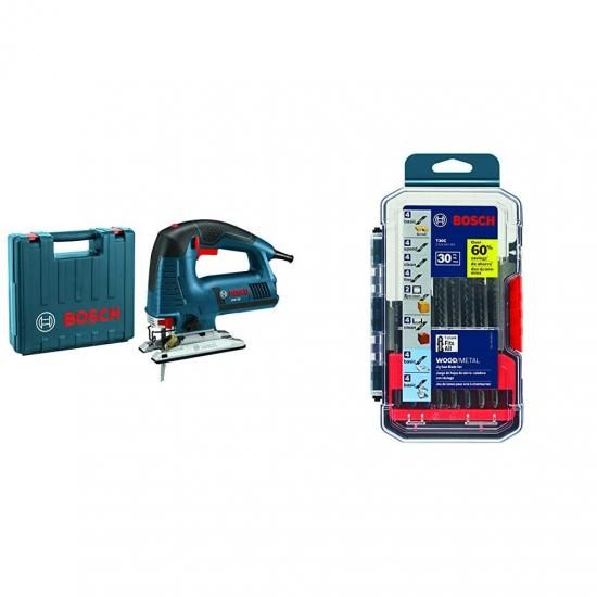 BOSCH電動手道具ジグソー一揃いの道具（JS572EK）とTシャンク多目的ジグソーブレード（30枚）の仕掛ける