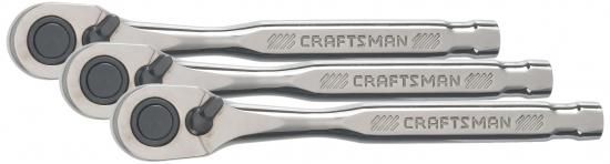 CRAFTSMAN 標準ラチェット、120歯、1/4インチドライブクイックリリース（CMMT82010）（3個パック）