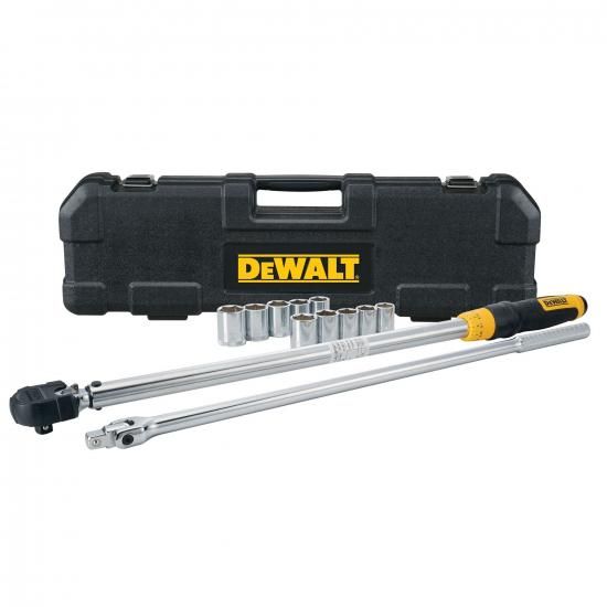 DEWALT トルクレンチツールセット、タイヤ交換キット、50-250 FT-LB、12ピース、収納ケース付き (DWMT45012)